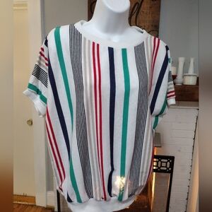 Vintage DK Gold Striped Multicolor Top